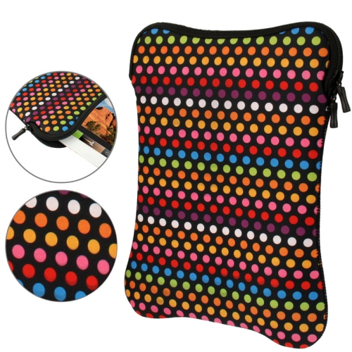 Colored Dot Pattern Thermal Transfer Soft Protective Laptop Zipper Bag for 12 inch Laptop - Click Image to Close